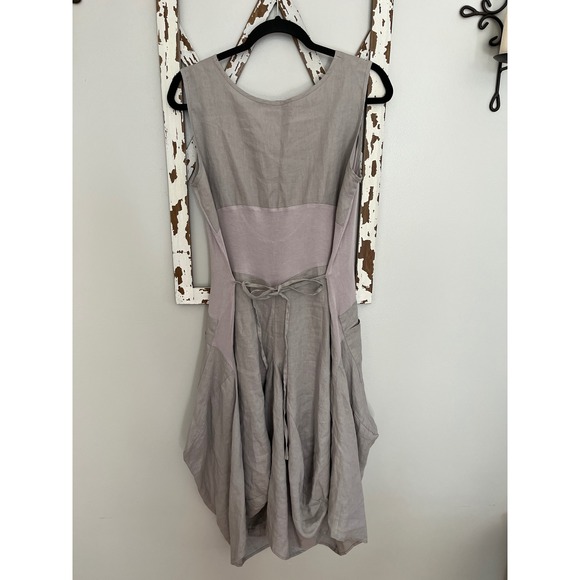 For Cynthia dress. Sleeveless linen-blend dress‎ with pockets. Lagenlook style - Picture 2 of 8